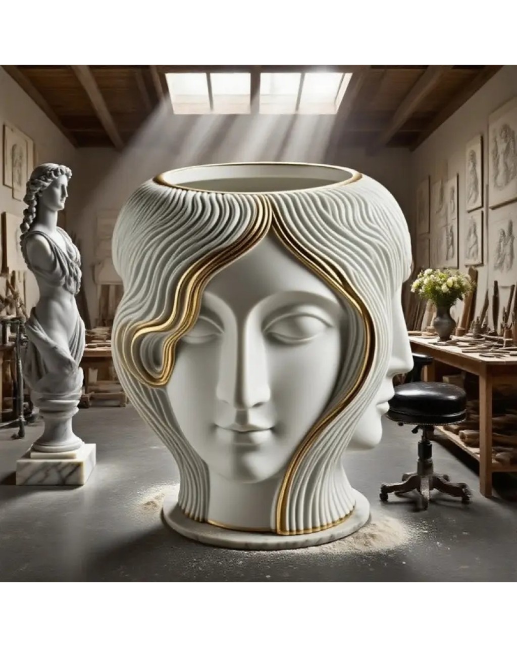 YY6047 Yüz Tasarımlı Saksı Kalemlik Silikon Kalıp